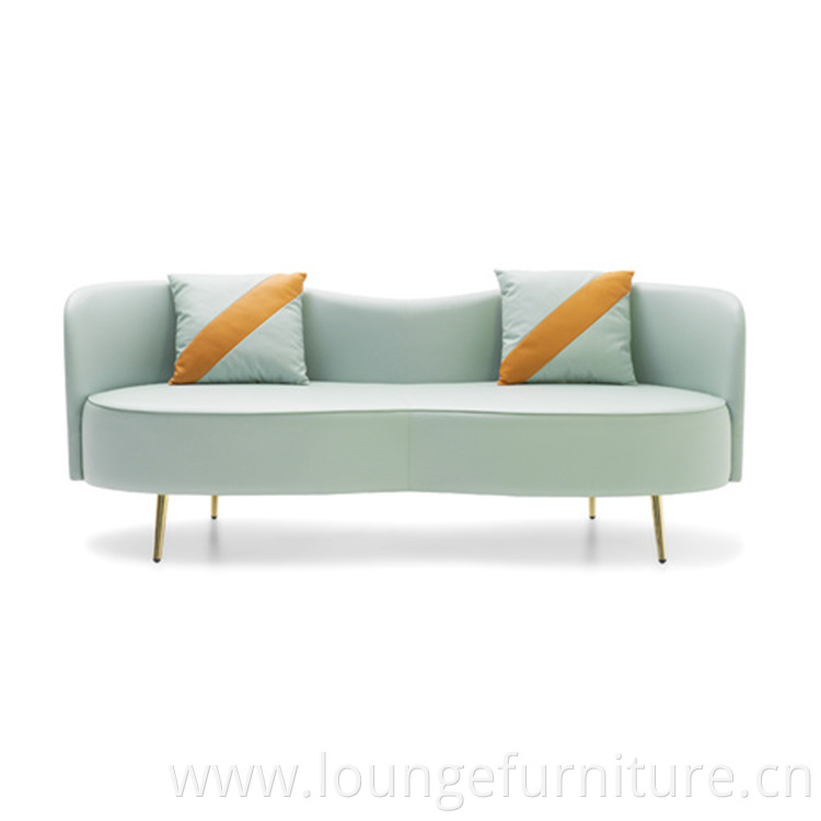 Italian Light Luxury Lounge Sofa Living Office Leather Dirt Resistant Lounge Sofa